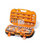 סט בוקסות גדול משולב דרייב "1/4+1/2, 96 חלקים במזוודת פלסטיק